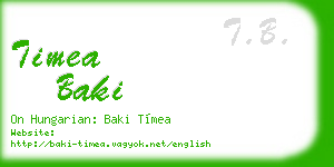 timea baki business card